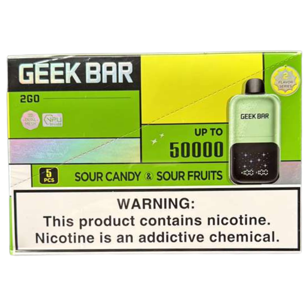 GeekBar2GO 5pk 50k Sour Candy & Sour Fruits Box (6977863397797)