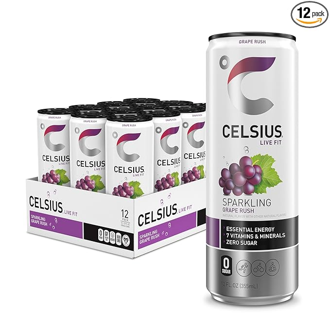 Celsius Sparkling 12pk 12oz Grape Rush Box ()