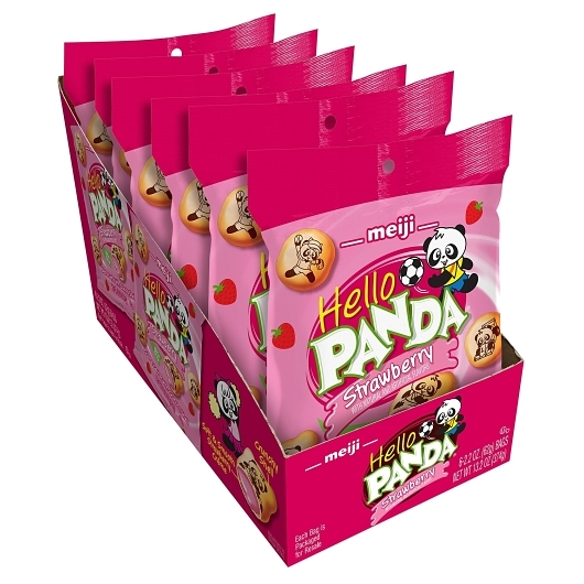 Hello Panda 6pk 2.2oz Strawberry Creme Filled Bite Size Cookie Box (10072320700837) Unit (072320700823)
