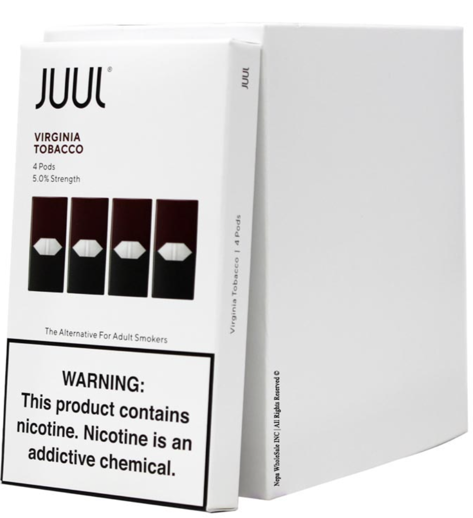 Juul 4 8ct 5% Virginia Tobacco Box (10819913011426) Unit (819913011429)
