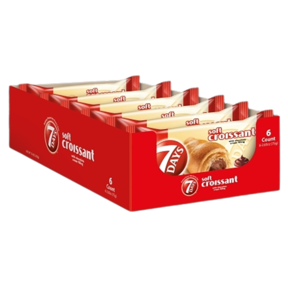 7 Days 6pk 2.65oz Soft Chocolate Croissant Box () #/N