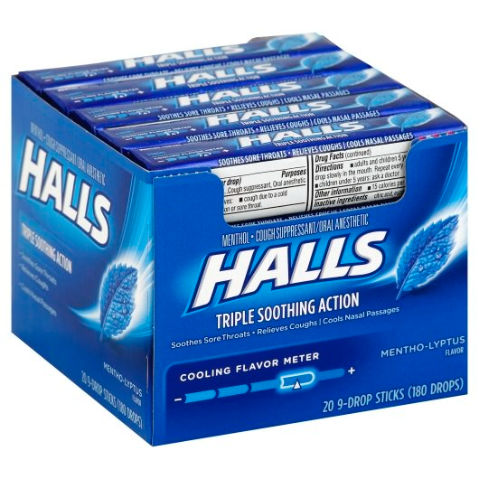 Halls 20pk 9ct 34g Menthol Eucalyptus Cough Drops Box (312546050822) Unit (312546629707)