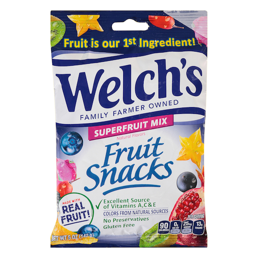 Welch's 1pk 5oz 142g Super Fruit Mix Fruit Snack Box (10034856050954) Unit (034856050957)