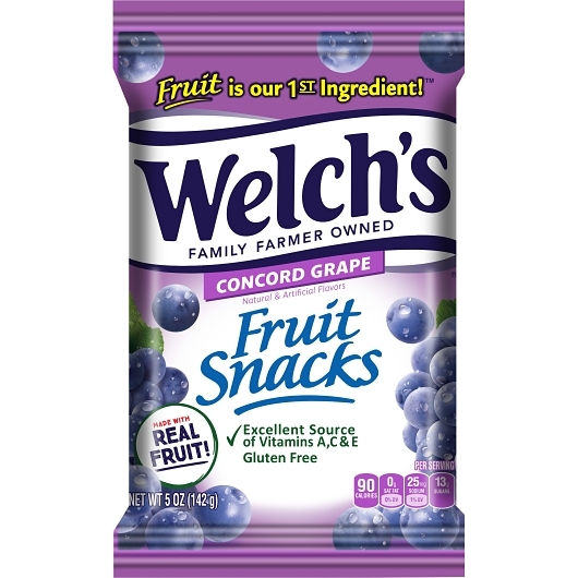 Welch's 1pk 5oz 142g Concord Grape Fruit Snacks Box (10034856050947) Unit (034856050940)