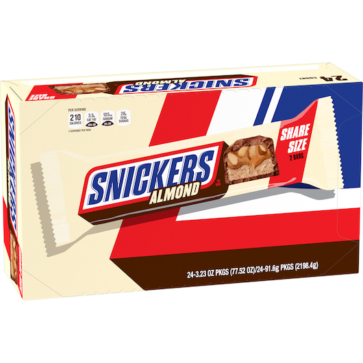 Snickers King Size 24pk 3.23oz Share Size Almond Chocolate Box (040000322474) Unit (04062705)