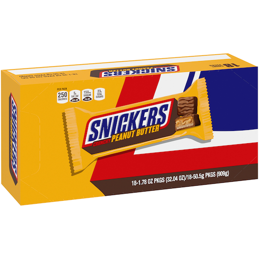 Snickers 18pk 1.78oz Peanut Butter Box (040000594123) Unit (040000394129)