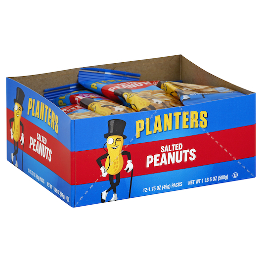 Planters 12pk 1.75oz Salted Peanuts Box (029000077089) Unit (029000077041) #/N