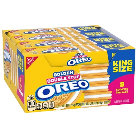 Oreo 12pk 8ct 4.15oz Golden Double Stuf King Size Cookies Box (044000082130) Unit (044000082147) #/N