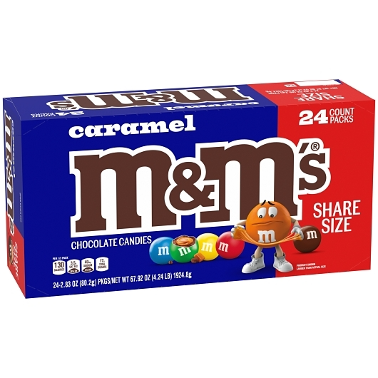 M&M's 24pk 2.83oz Share Size Caramel Box (040000508854) Unit (040000508861)