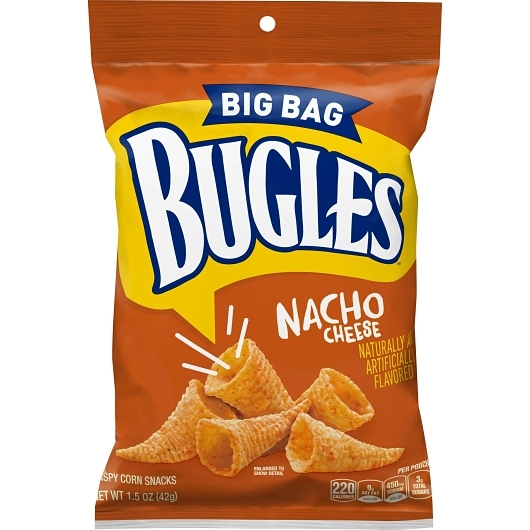 Bugles Big Bag 1pk 1.5oz Nacho Cheese Unit (016000113329)