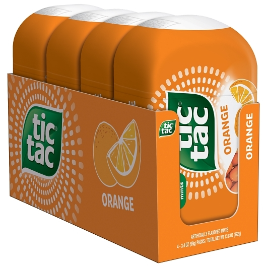 TicTac 4pk 3.4oz Orange Bottle Box (009800056330) Unit (009800006335)