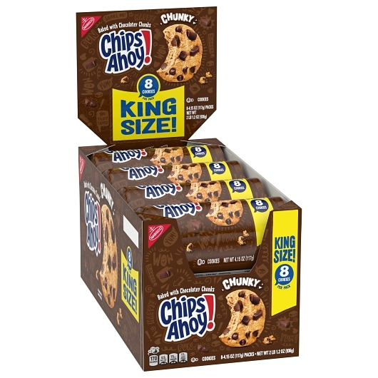 Chips Ahoy 8pk 4.15oz King Size Chunky Box (044000029555) Unit (044000029548)