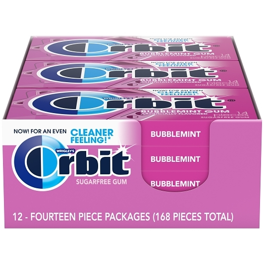 Orbit Gum 12pk 14ct Bubblemint Box (022000114891) Unit (022000004895)