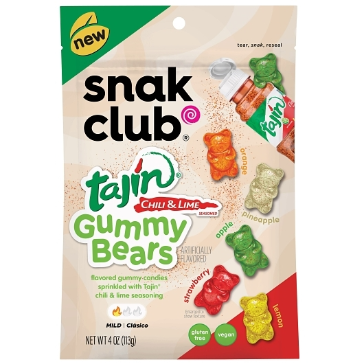 Snak Club 1pk 4oz Tajin Gummy Bears Chili & Lime Unit (087076219062)