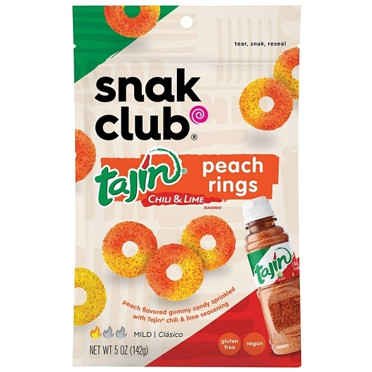 Snak Club 1pk 5oz Tajin Gummy Bears Peach Rings Unit (087076216474)