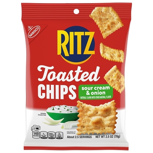 Ritz 1pk 2.5oz Toasted Chips Sour Cream & Onion Box (10044000080881) Unit (044000080884)