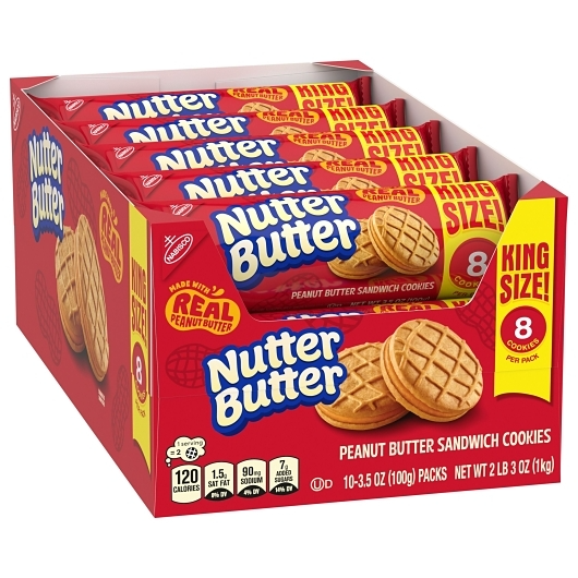 Nutter Butter 10pk 3.5oz King Size Sandwich Cookies Box (044000036577) Unit (044000036584)