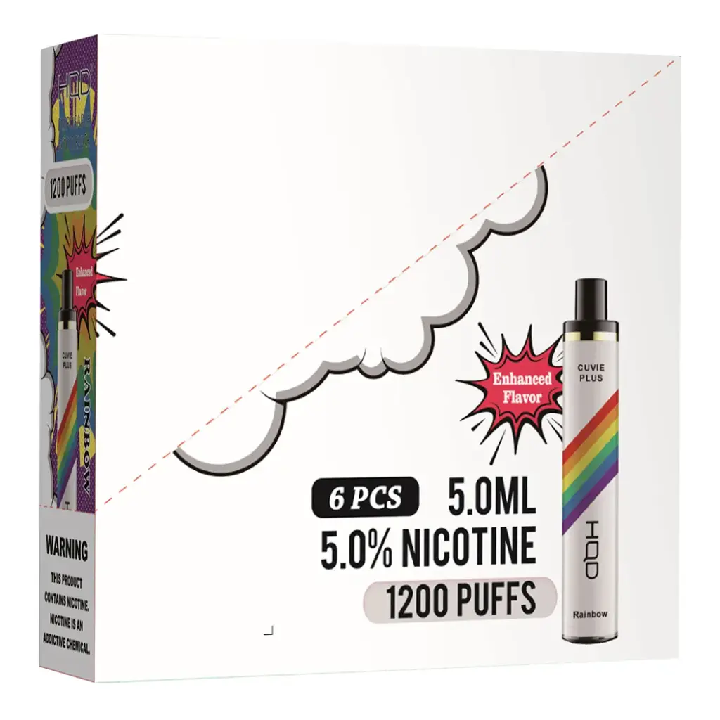 HqdCuvieplus 6pk 5% 1.2k Rainbow Box (6973826701250) Unit (6973826701243)