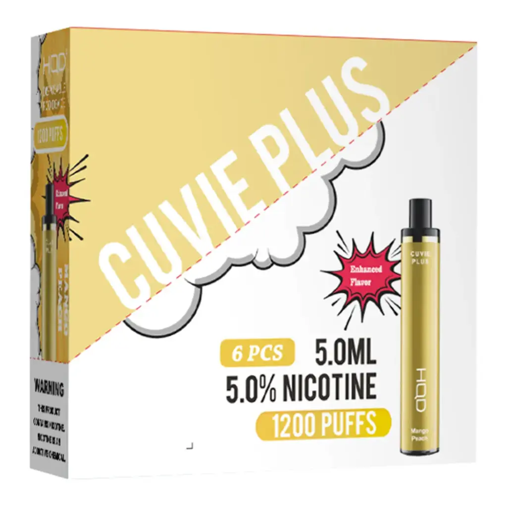HqdCuvieplus 6pk 5% 1.2k Mango Peach Box (6973826704244) Unit (6973826704237)