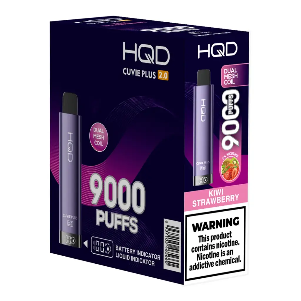 HqdCuviePlus 2.0 5pk 5% 9k Kiwi Strawberry Box (6937105465660) Unit (6937105465677)