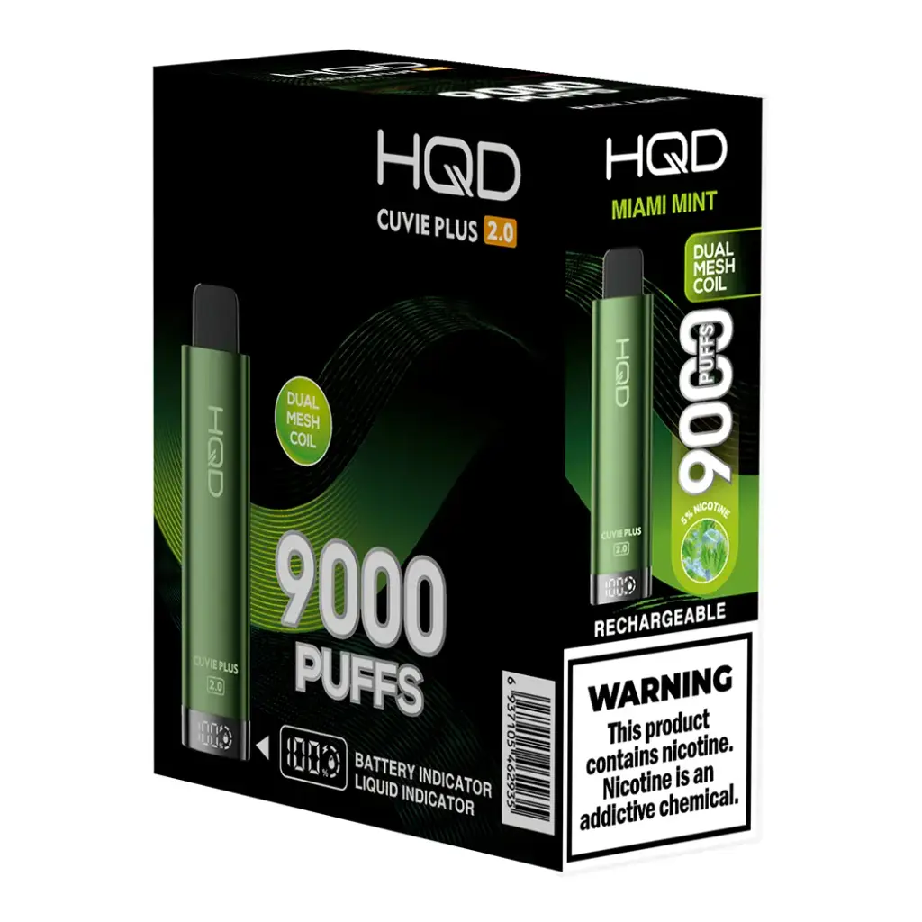 HqdCuviePlus 2.0 5pk 5% 9k Miami Mint Box (6937105462935) Unit (6937105456187)