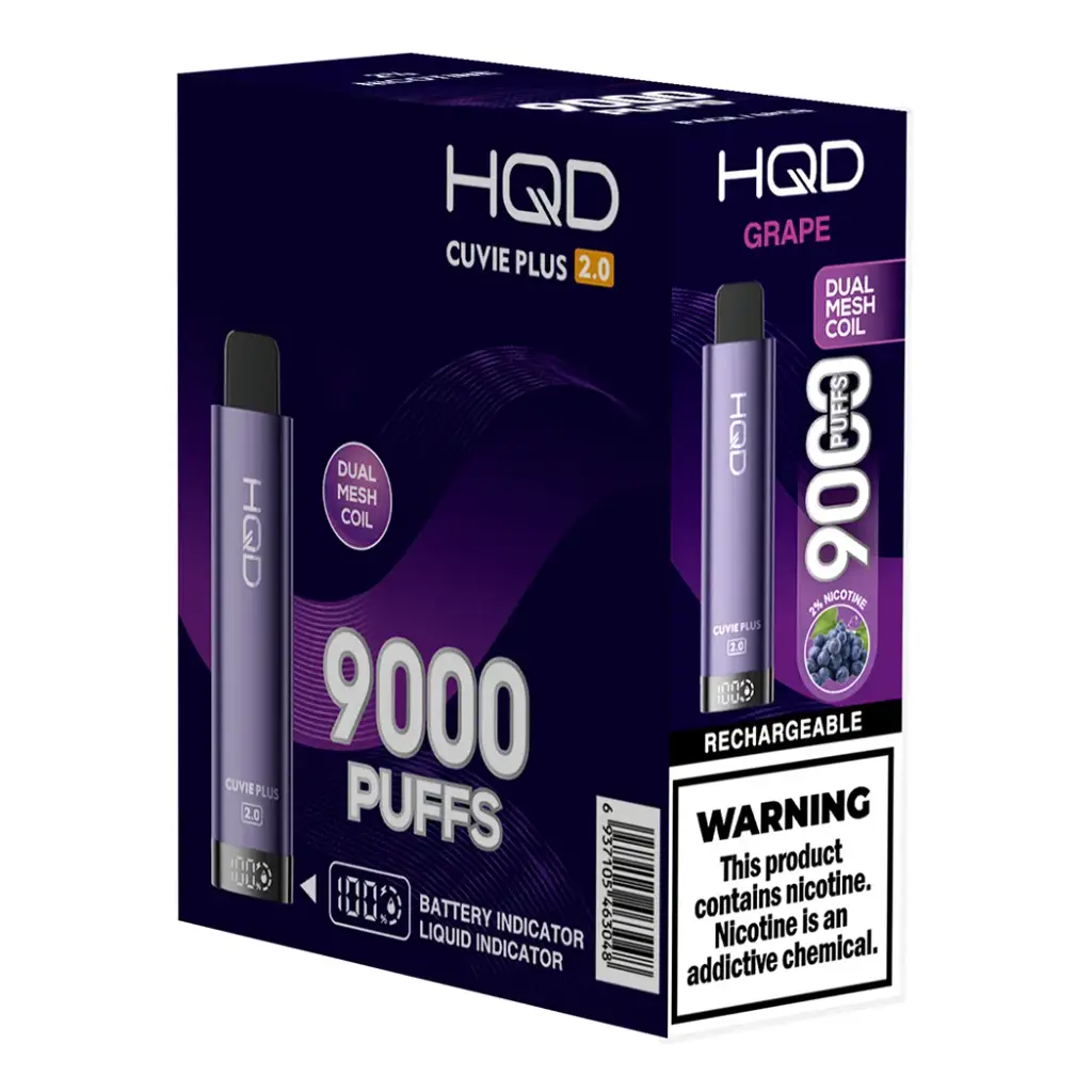 HqdCuviePlus 2.0 5pk 2% 9k Grape Box (6937105463048)