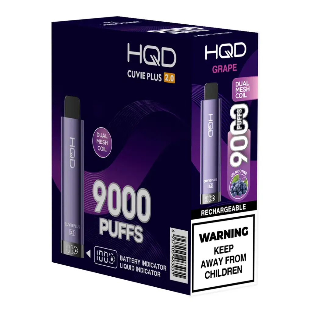 HqdCuviePlus 2.0 5pk 0% 9k Grape Box (6937105463031)