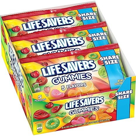Life Savers Gummies 15pk 4.2oz 5 Flavors Box (022000121998) Unit (022000014641)