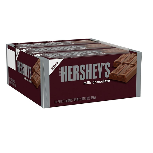 Hershey’s 18-2.6 Oz Milk Chocolate King Size BOX -(034000220007) UNIT - (03422007)