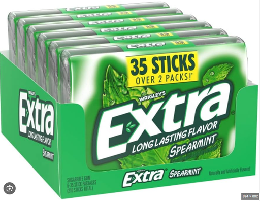 EXTRA GUM SPEARMINT 5PK/35CT BOX-(022000135582) UNIT-(022000017871)