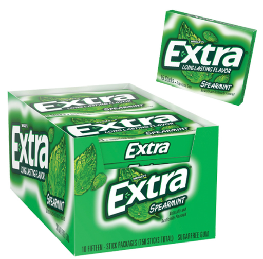 EXTRA GUM SPEARMINT 10PK/15CT BOX-(022000159540) UNIT-(02289902)