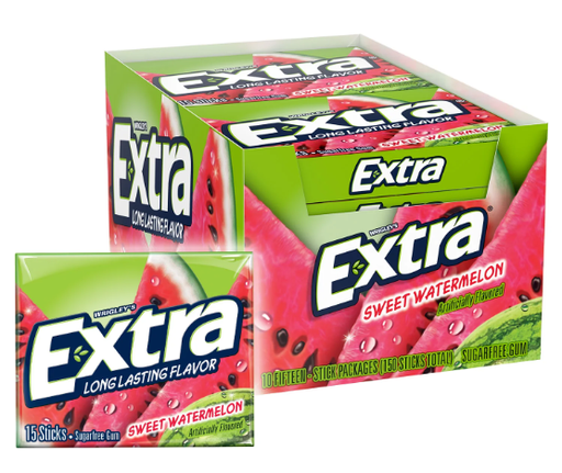 Extra Gum 10pk 15ct Sweet Watermelon Box (022000159519) Unit (02283801)