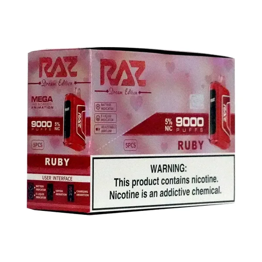 RazTn9000 5pk 5% 9k Ruby Box (6975984054728) Unit (6975984054711)