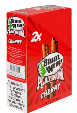 DOUBLE PLATINUM CIGAR CHERRY WRAP 25CT BOX-(644536227625)