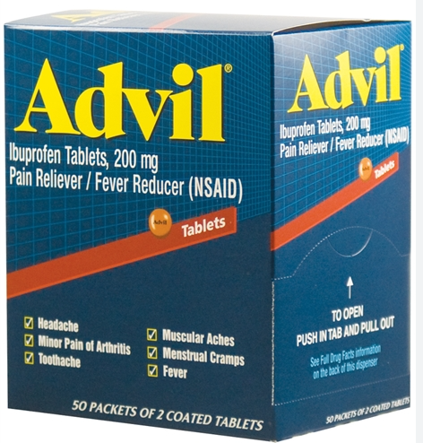 ADVIL REGULAR DISPENSER 50PK/2CT BOX-(305730154895) UNIT-(305730154895)