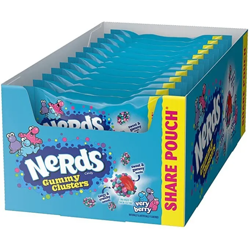 Nerds Very Berry Clusters Share Pack, 12 ct./3 oz. BOX - (079200160692) UNIT - (079200060695)