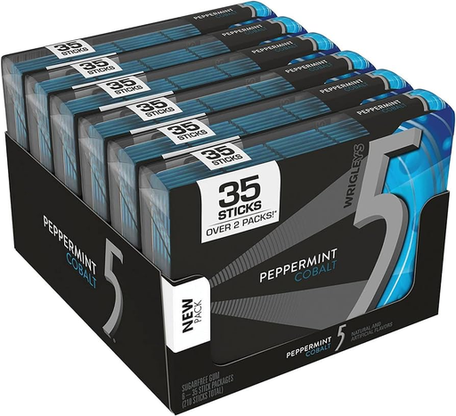 Five Gum 6pk 35ct Peppermint Cobalt Box (022000135629) Unit (022000018895)