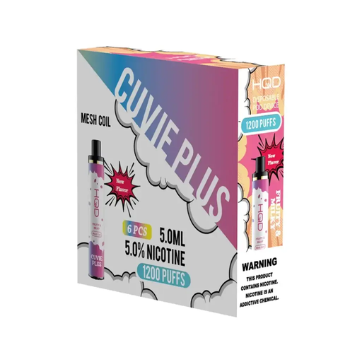 HqdCuvieplus 6pk 5% 1.2k Fruity & Milky Box (6937105484203) Unit (6937105484180)