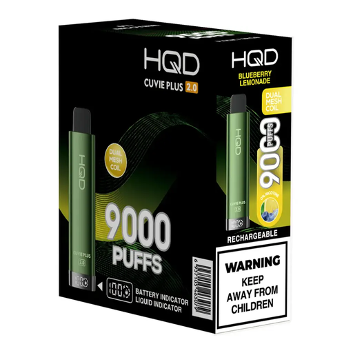 HqdCuviePlus 2.0 5pk 0% 9k Blueberry Lemonade Box (6937105463079) Unit (6937105457955)