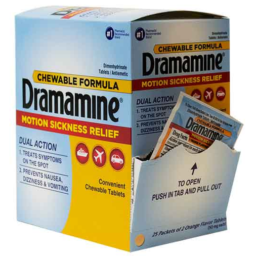 DRAMAMINE DISPENSER 25PK/2CT BOX-(655708019627) UNIT-(655708019627)