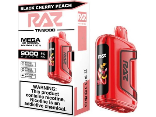 RazTn9000 5pk 5% 9k Black Cherry Peach Box (6975984057514) Unit (6975984057507)