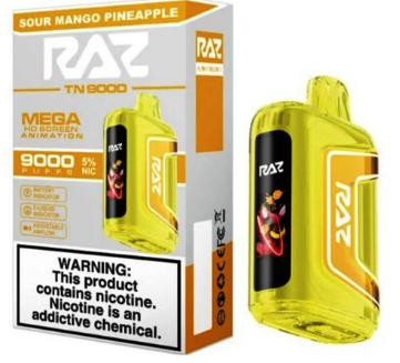 RazTn9000 5pk 5% 9k Sour Mango Pineapple Box (6975984057538) Unit (6975984057521)