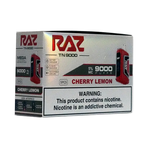 RazTn9000 5pk 5% 9k Cherry Lemon Box (6975984053172) Unit (6975984053165)