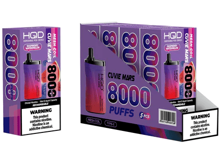 HqdMars 5pk 5% 8k Raspberry Watermelon Box (6937105408728) Unit (6937105408711)