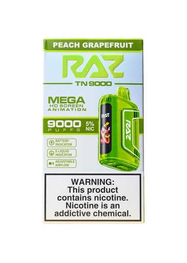 RazTn9000 5pk 5% 9k Peach Grapefruit Box (6975984055190) Unit (6975984055190)