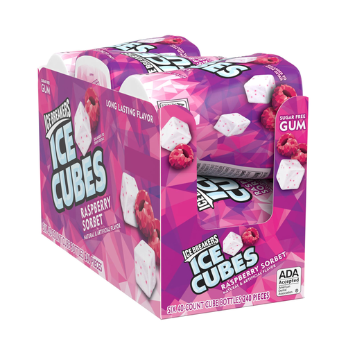 ICE BREAKERS ICE CUBES GUM RASBERY SORBET 1/6 (034000701049)UNIT (03484803)