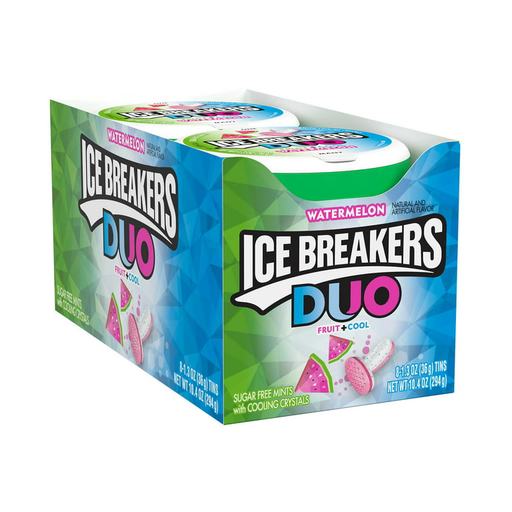 ICE BREAKERS TIN MINTS DUOS WATERMELON 1/8 (034000720682)UNIT (03409802)