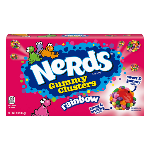 NERDS GUMMY CLUSTER RAINBOW 3 OZ 1/12 BOX - (079200249052) UNIT - (079200049058)