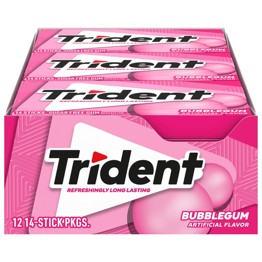 Trident Valu Pac 12pk 14ct Bubblegum Box (012546011433)