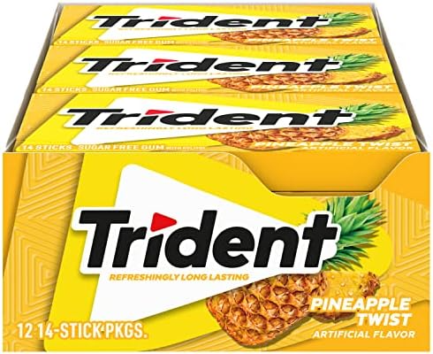 TRIDENT VALUE PACK PINEAPPLE 12PK/14CT BOX-(012546011570) UNIT-(012546011587)